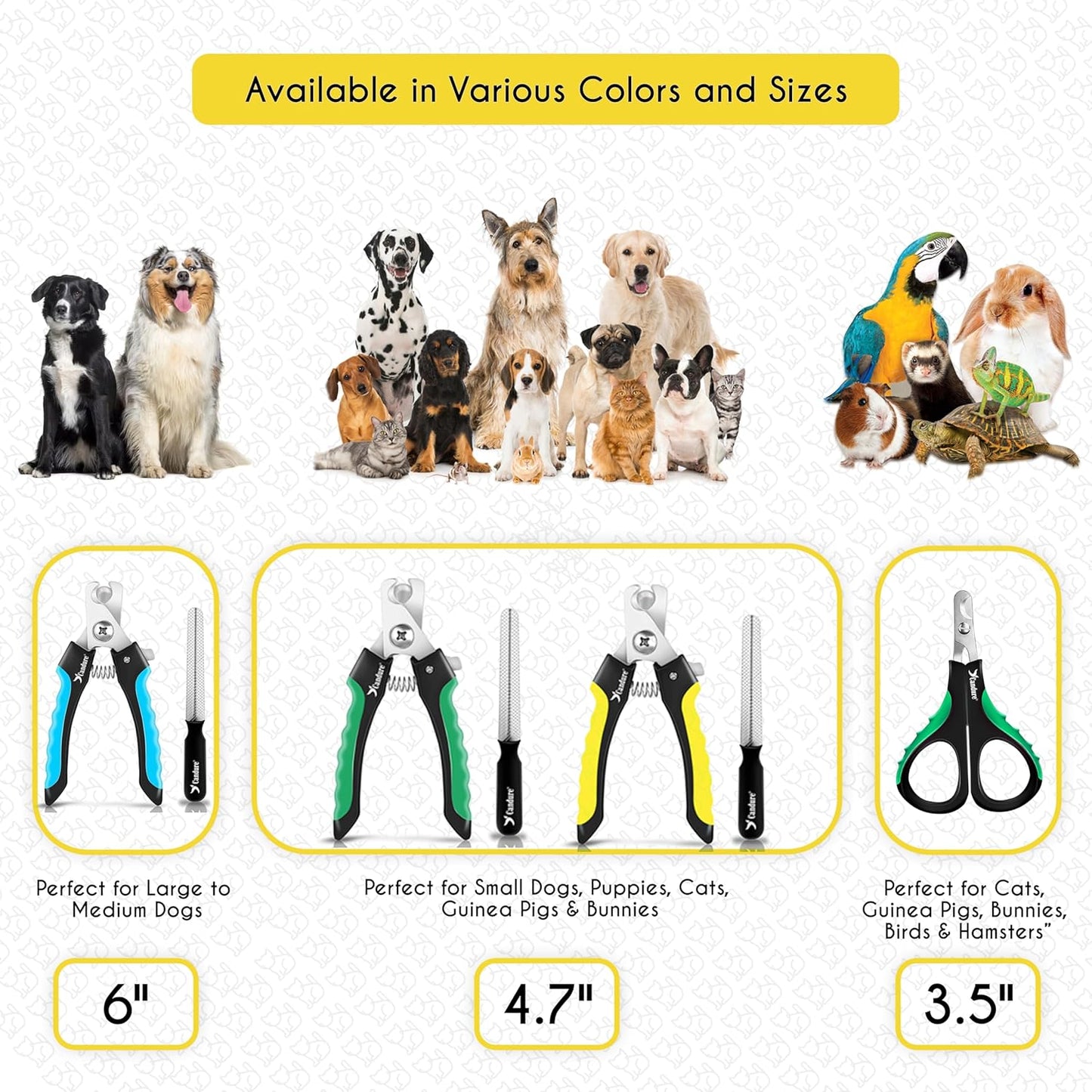 Candure Dog Nail Clippers Professional Pet Nail Clipper Suitable for Cats, Rabbits and Guinea Pigs - Safety Lock/Protective Guard to Avoid Over Cutting (Green, Medium to Small)