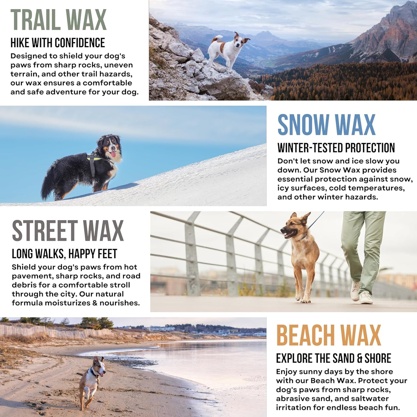 Rhino Wax - Dog Paw Protector for Hot Pavement - Use Street Wax Before Taking Dogs on Asphalt - Balm Protects from Warm Surfaces Rocks Road Debris - Great for Dogs who Hate Dog Shoes for Hot Pavement