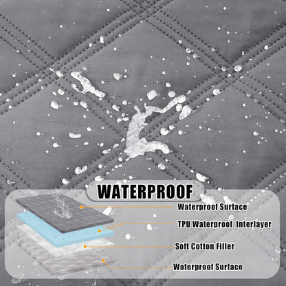 Smiry Waterproof Dog Bed Cover Blanket 30x70, Soft Reversible Pet Blanket, Washable Leakproof Cats Dogs Couch Cover for Sofa, Couch, Furniture, Grey/Dark Grey