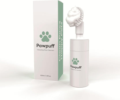 Dog Paw Cleaner Foam - Waterless Pet Foot Wash with Detachable Silicone Scrubber, 100% Plant-Based & Lick-Safe, No-Rinse Dog Paw Shampoo for Muddy Paws, Travel Size 100ml (Mint Green)