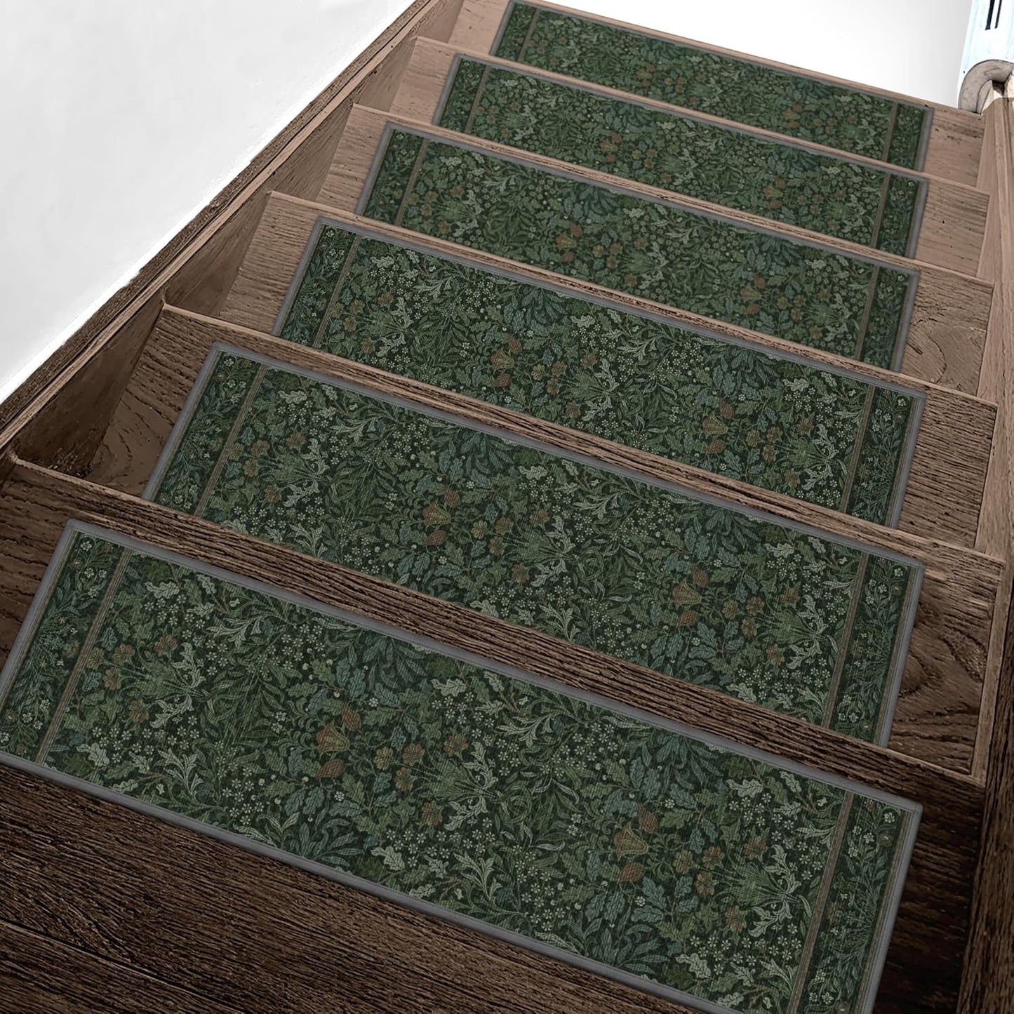 sarben Non Slip Stair Treads for Wooden Steps 15PCS - 8"x30" Indoor Safety Carpet, Edging Mats with TPE Adhesive Backing, Pet and Elderly Friendly Stair Rugs (Taupe) - Colors B