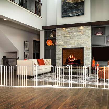 Regalo Safety 28"-76” Super Wide Configurable Baby Gate for Doorways & Open Spaces, 3-Panel Wall Mounted Safety Gate with Door for Babies, Toddlers & Pets, Includes Wall Mount Hardware
