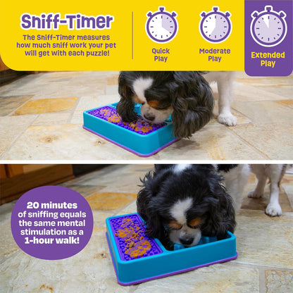 Brightkins Circle Slow Feeder and Lick Mat, Outdoor Puzzle Board, Interactive Dog Toys, Dog Birthday, Enrichment Bowls, Puppy Teething and Chewing, Stimulating Automatic Feeder