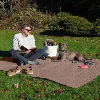FurHaven Waterproof Blanket & Furniture Protector Cover with Non-Slip Backing, Machine Washable, Jumbo/King, Quilted Twill, Gray
