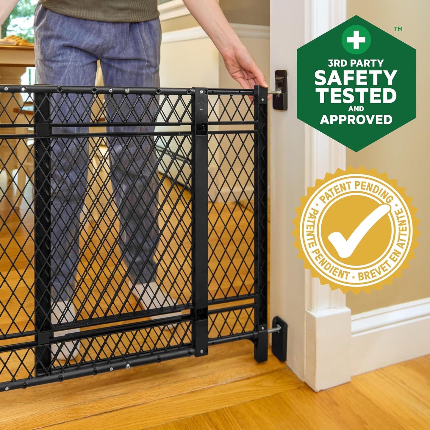 Ingenuity Doorway 42W Series Dog and Baby Gate, Indoor Outdoor, Won't Rust or Fade, Plastic Panel, Fits 23-42" Openings, 24” Tall