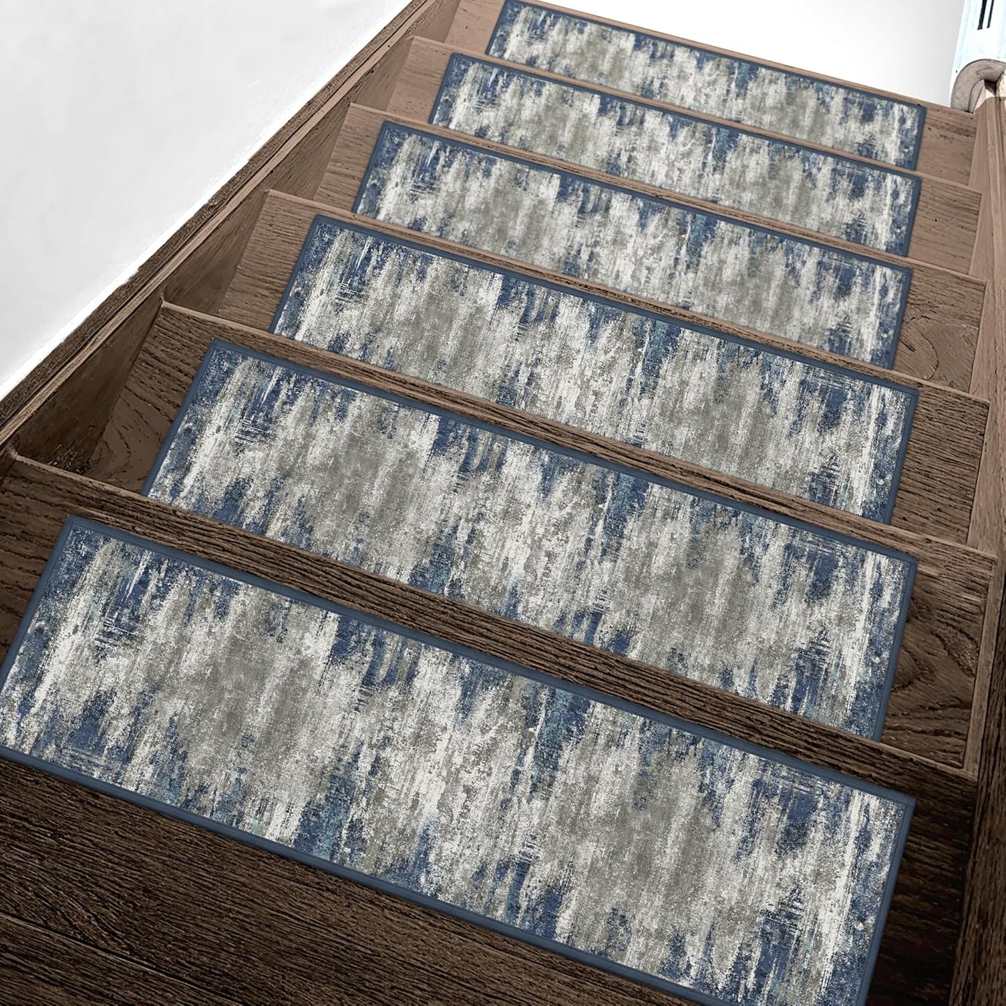 sarben Non Slip Stair Treads for Wooden Steps 15PCS - 8"x30" Indoor Safety Carpet, Edging Mats with TPE Adhesive Backing, Pet and Elderly Friendly Stair Rugs (Taupe) - Colors B