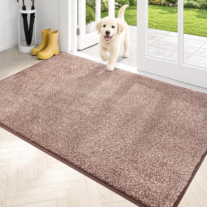 PURRUGS Dirt Trapping Door Mat 20" x 31.5", Non-Slip Machine Washable Entryway Rug, Dog Doormat, Indoor Front Door Mat, Super Absorbent Entry Rug for Muddy Shoes & Paws, Bluish Grey-Black