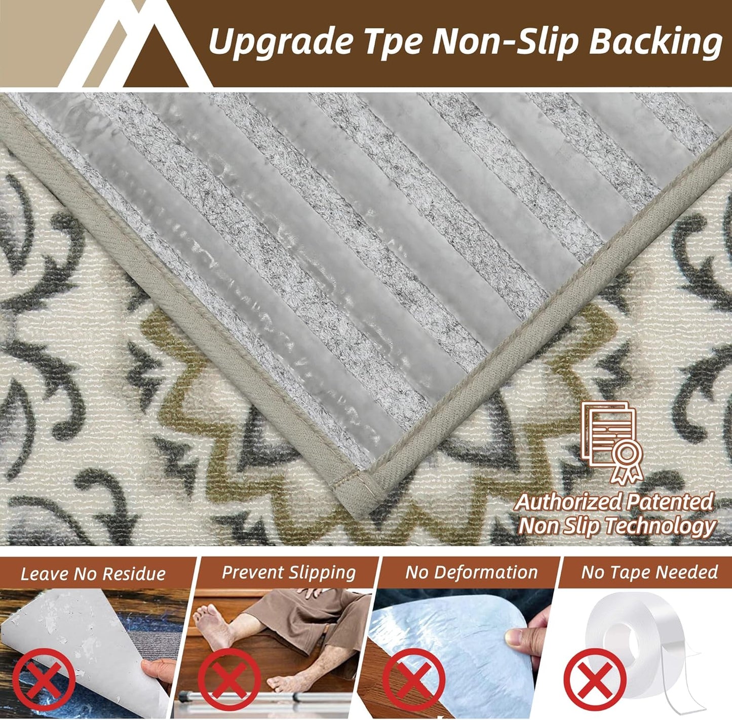 COSY HOMEER-Stair-Treads-for-Wooden-Steps Washable Indoor Stair Treads Non Slip 8" X 30" Soft Stair Carpet Treads Reusable Peel and Stick Stair Runner Rug for Kids, Elders and Pets 15pcs