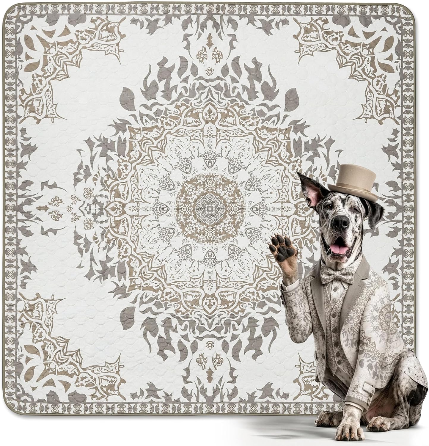 FXW Washable Pee Pads for Dogs, Puppy Pads with Super Absorbent, Specifically Designed for FXW Rollick/Homeplus 24inch 6 Panels Dog Playpen, 39" x 63" Rectangle, Khaki, 1 Pack