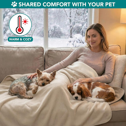 PetAmi Waterproof Dog Blanket for Medium Large Pets Dogs Cats, Pet Couch Cover Protector for Furniture, Reversible Washable Soft Fleece Cat Blanket for Bed Couch Sofa, 40x60 (Taupe/Beige)