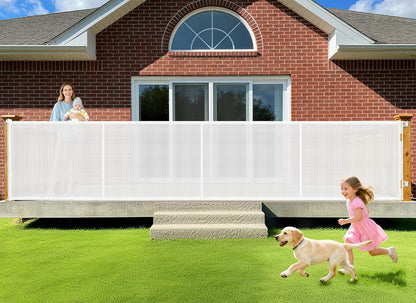 Upgrade 120 inch Retractable Baby Gates, EZIGO Extra Wide Baby Gate for Large Opening Extra Long Mesh Gate for Kids or Pet Dog Gate Child Safety Gate for Stairs Hallways Doorway Indoor Outdoor, Gray