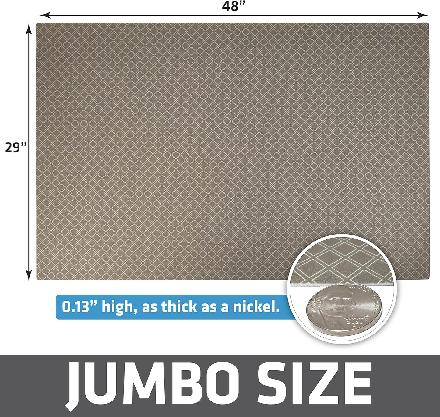 Drymate Dog Crate Mat Liner, Absorbs Urine, Waterproof, Non-Slip, Washable Puppy Pee Pad for Kennel Training - Use Under Pet Cage to Protect Floors, Thin Cut to Fit Design (USA Made) (LGrey)(29"x48")
