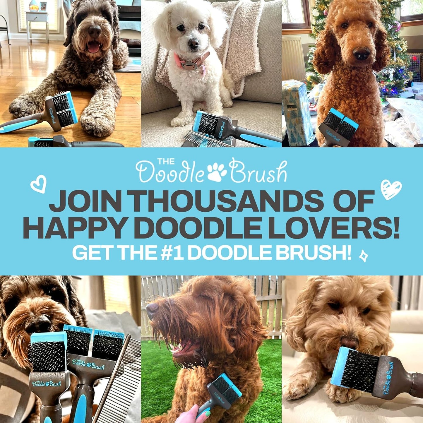 Slicker Brush for Dogs Detangler, Poodle Pin Dematting Dog Hair Brushes, Extra Long Pin Slicker for Goldendoodle, Cockapoo, Cavapoo, Tangle-Free Grooming Shiny Coat Pet Brushes