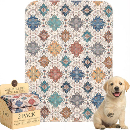Washable Pee Pads for Dogs,Great Urine Absorbent Reusable Puppy Training Pads,Waterproof,Leak-Proof & Non-Slip Potty Pads for Whelping,Crate，Playpen，Bed.(Green Floral, 18" x24" )