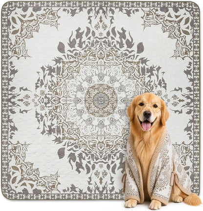 FXW Washable Pee Pads for Dogs, Puppy Pads with Super Absorbent, Specifically Designed for FXW Rollick/Homeplus 24inch 6 Panels Dog Playpen, 39" x 63" Rectangle, Khaki, 1 Pack