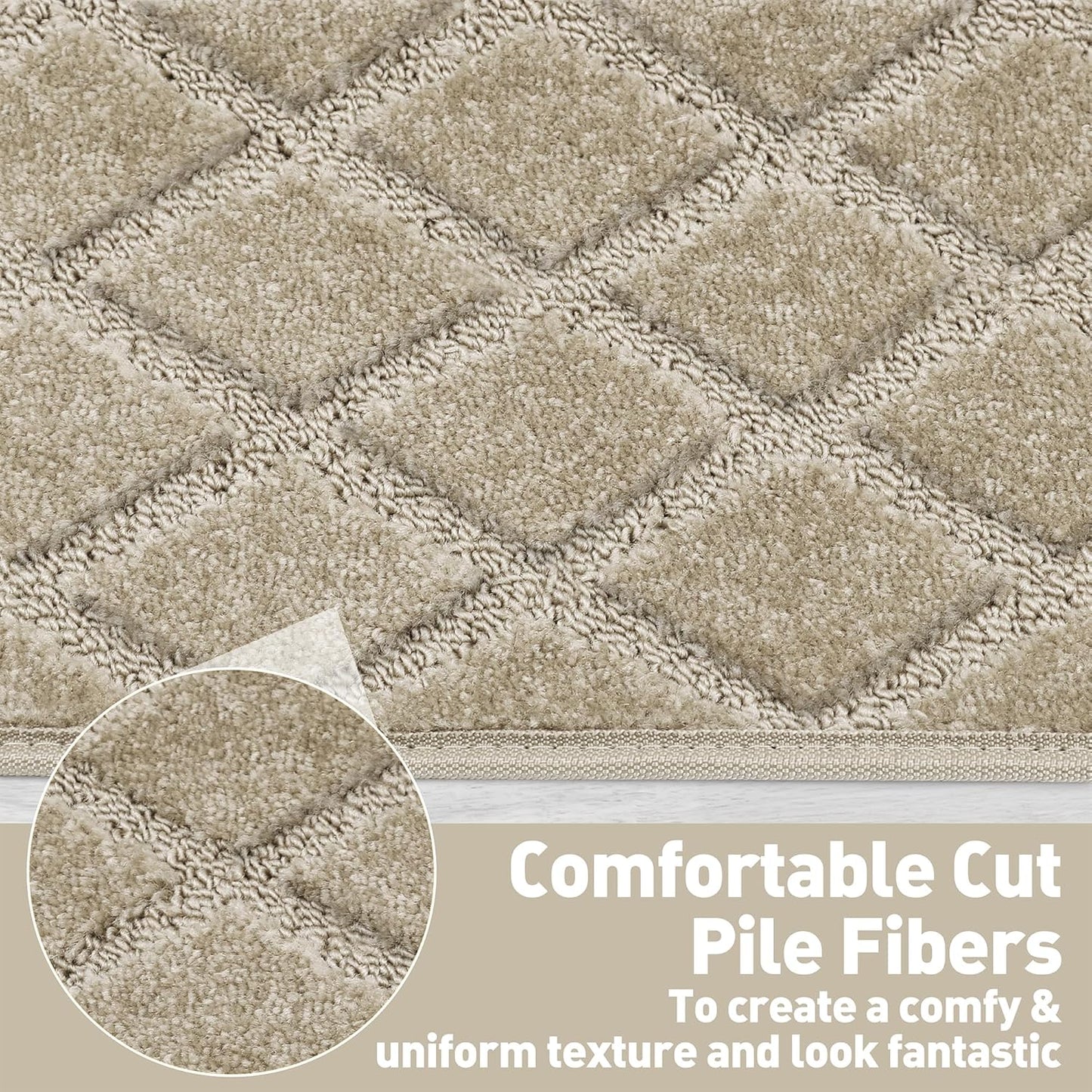PURE ERA Bullnose Carpet Stair Treads Set Tape Free Non-Slip Indoor Stair Protectors Pet Friendly Rugs Covers Soft Skid Resistant Washable Reusable 9.5" x 30"(14 Pieces,Cream Gray)