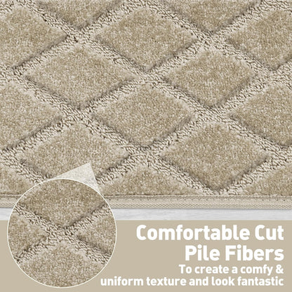 PURE ERA Bullnose Carpet Stair Treads Set Tape Free Non-Slip Indoor Stair Protectors Pet Friendly Rugs Covers Soft Skid Resistant Washable Reusable 9.5" x 30"(14 Pieces,Cream Gray)