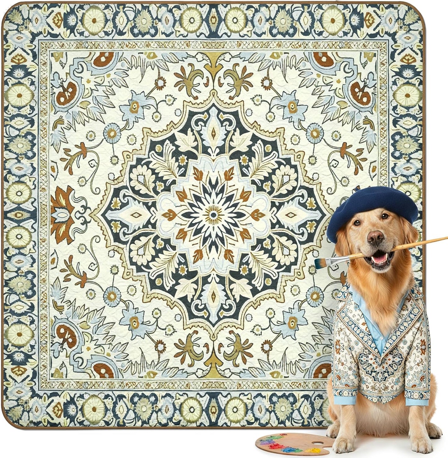FXW Washable Pee Pads for Dogs, Puppy Pads with Super Absorbent, Specifically Designed for FXW Rollick/Homeplus 24inch 6 Panels Dog Playpen, 39" x 63" Rectangle, Khaki, 1 Pack