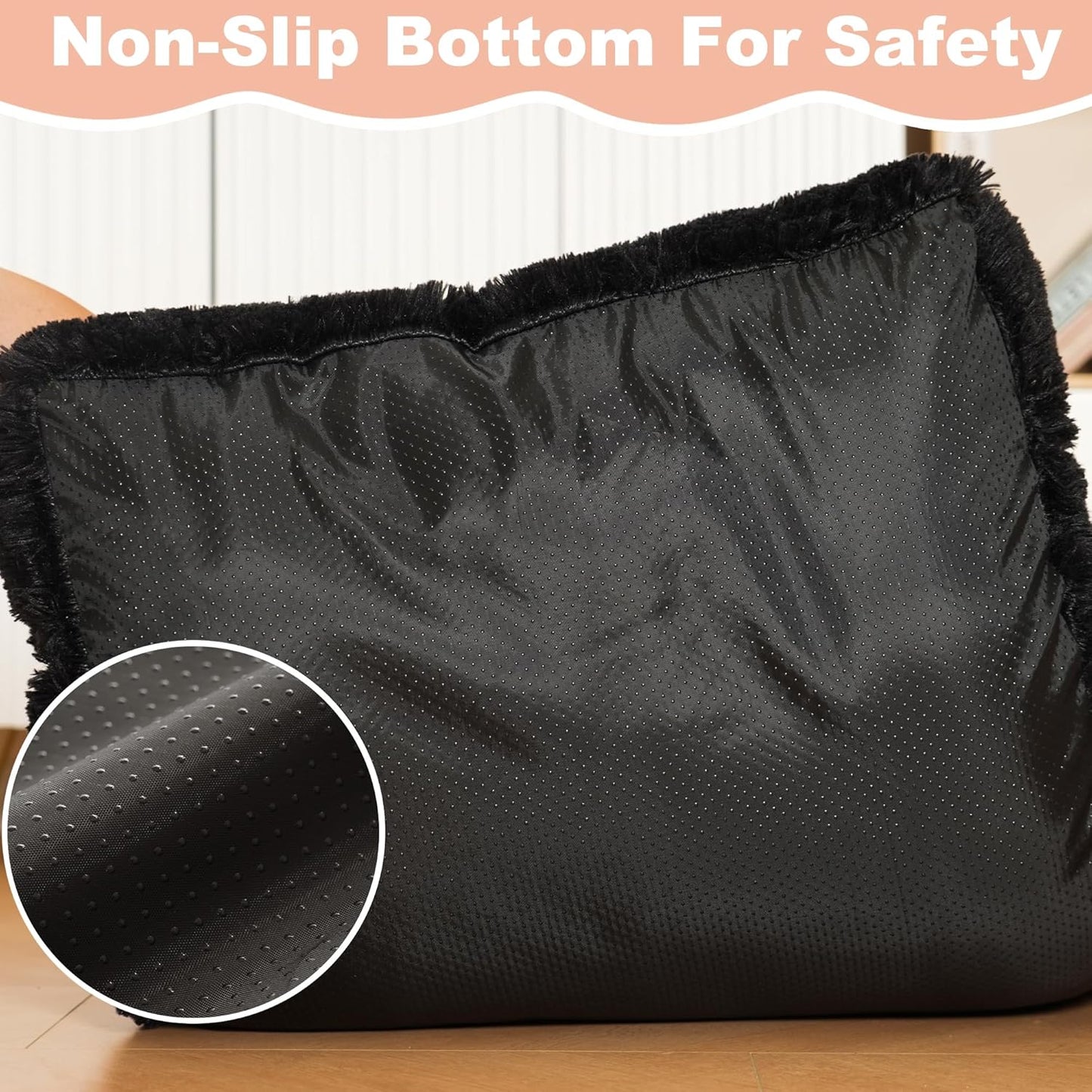 Bedfolks Waterproof Dog Crate Bed, Plush With Removable Washable Cover, Faux Fur Crate Pad for Medium Dogs, Fluffy Kennel 29"x21", Dark Grey