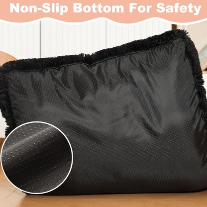 Bedfolks Waterproof Dog Crate Bed, Plush With Removable Washable Cover, Faux Fur Crate Pad for Medium Dogs, Fluffy Kennel 29"x21", Dark Grey