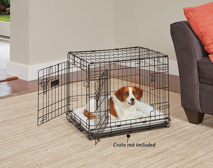 MidWest Homes for Pets QuietTime Dog Bed - White Fleece Bolster, Ultra-Soft and Machine Washable, Fits 24-Inch Crates and Carriers, for Small Breed Dogs