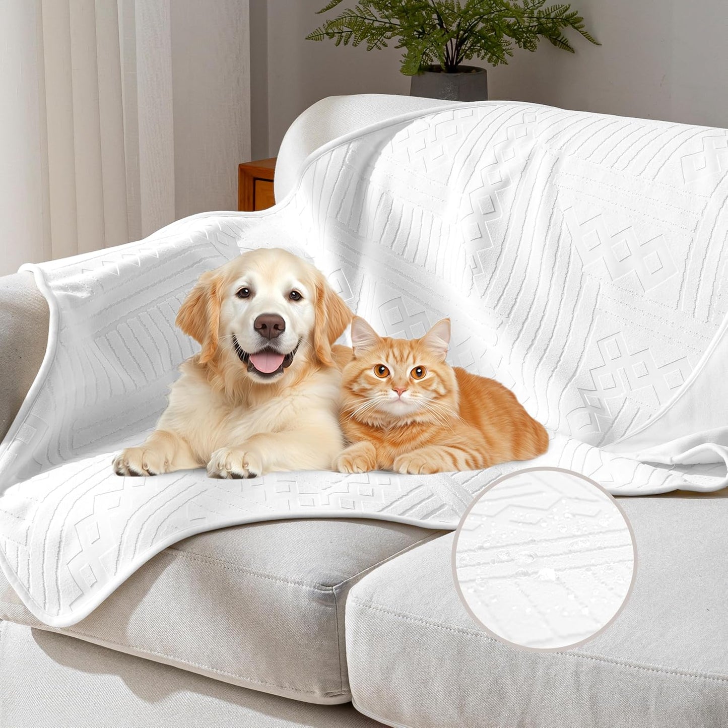 Waterproof Couch Cover, Reversible, Pet-Friendly, Washable and Anti-Slip Couch Covers for Sofa Protection with 3 Cushions, Sofa Slipcovers for Dogs and Cats (71×118in/Brown)