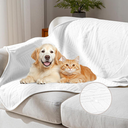 Waterproof Couch Cover, Reversible, Pet-Friendly, Washable and Anti-Slip Couch Covers for Sofa Protection with 3 Cushions, Sofa Slipcovers for Dogs and Cats (71×118in/Brown)
