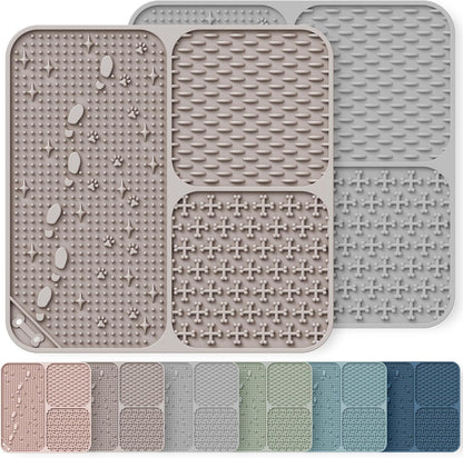 Lick Mat for Dogs(2pcs, Large, 7.9") Easy Clean Silicone Licking Pad Slow Feeder for Pets Cats with Suction Cups, Enrichment Accessories Anxiety Boredom Relief, Keep Them Busy for Bathing