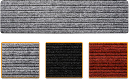 Ottomanson Outdoor Rubber Stair Treads – Ribbed Heavy-Duty Non-Slip Stair Mats – Best Grip on Concrete, Brick & Textured Step – Fastening Recommended for Wooden & RV Steps, Pack of 5