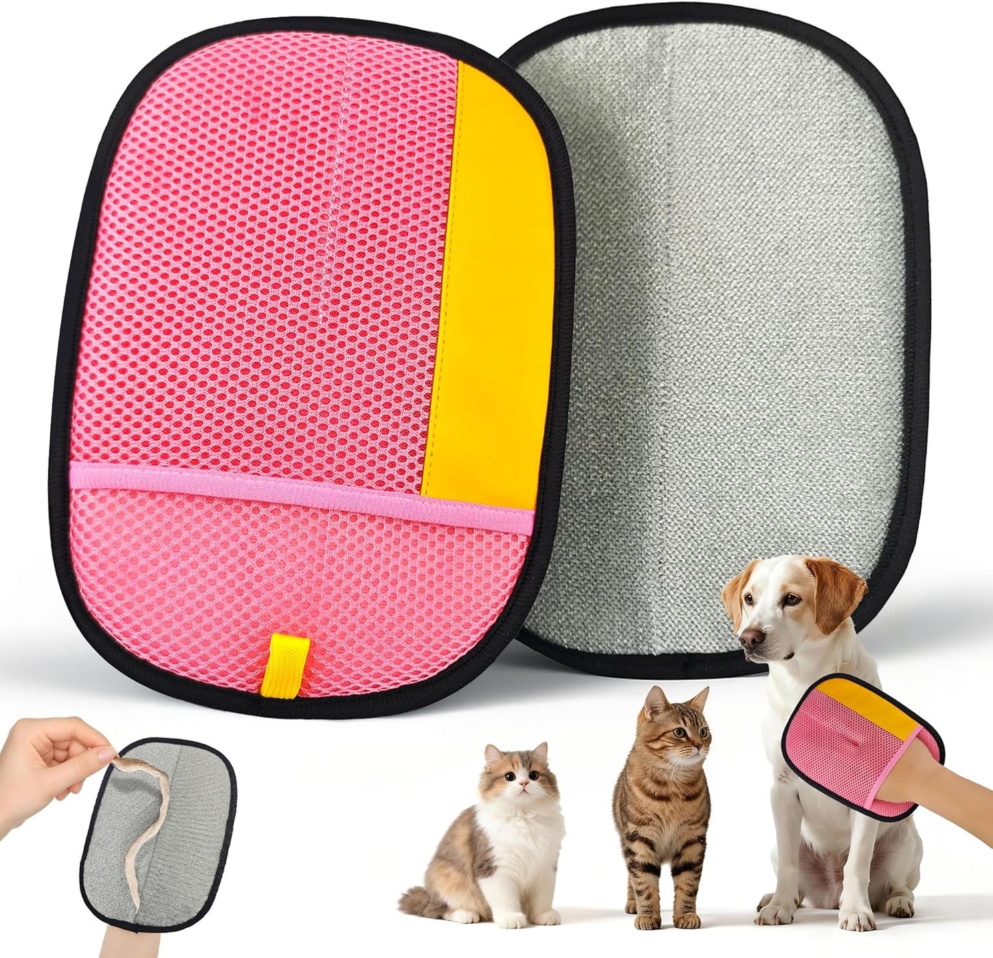 Pet Hair Removal Glove, Magic Brush Electrostatic Mitt, Pet Hair Remover Tool for Dog & Cat, Reusable Pet Hair Gloves Pet Grooming Needs, Fur Remover for Couch, Clothing, Carpet & Car Seat