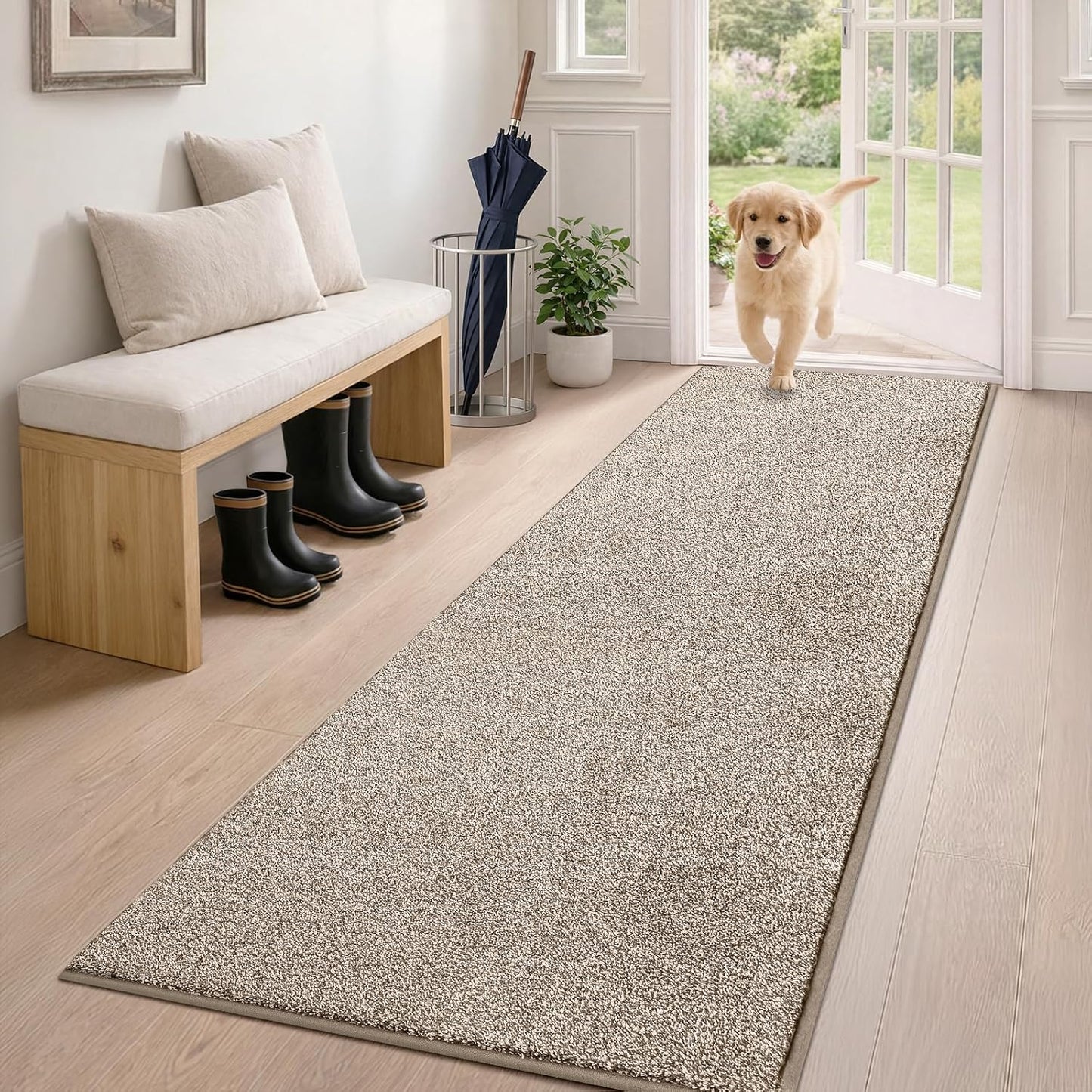 PURRUGS Dirt Trapping Door Mat 20" x 31.5", Non-Slip Machine Washable Entryway Rug, Dog Doormat, Indoor Front Door Mat, Super Absorbent Entry Rug for Muddy Shoes & Paws, Bluish Grey-Black