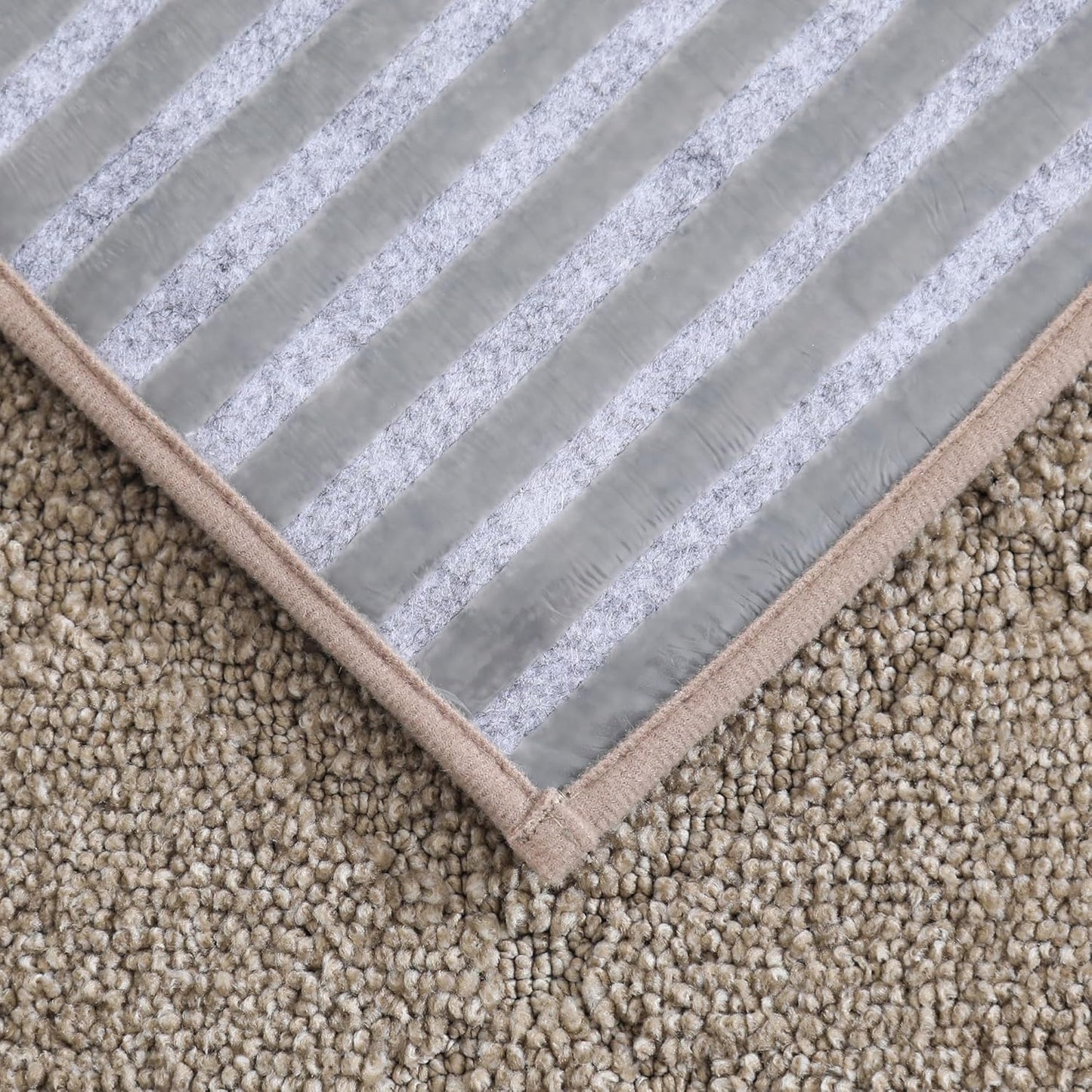 COSY HOMEER Edging Stair Treads Non-Slip Carpet Mat 28inX9in Indoor Stair Runners for Wooden Steps, Edging Stair Rugs for Kids and Dogs, 100% Polyester TPE Backing (7pc, Beige)