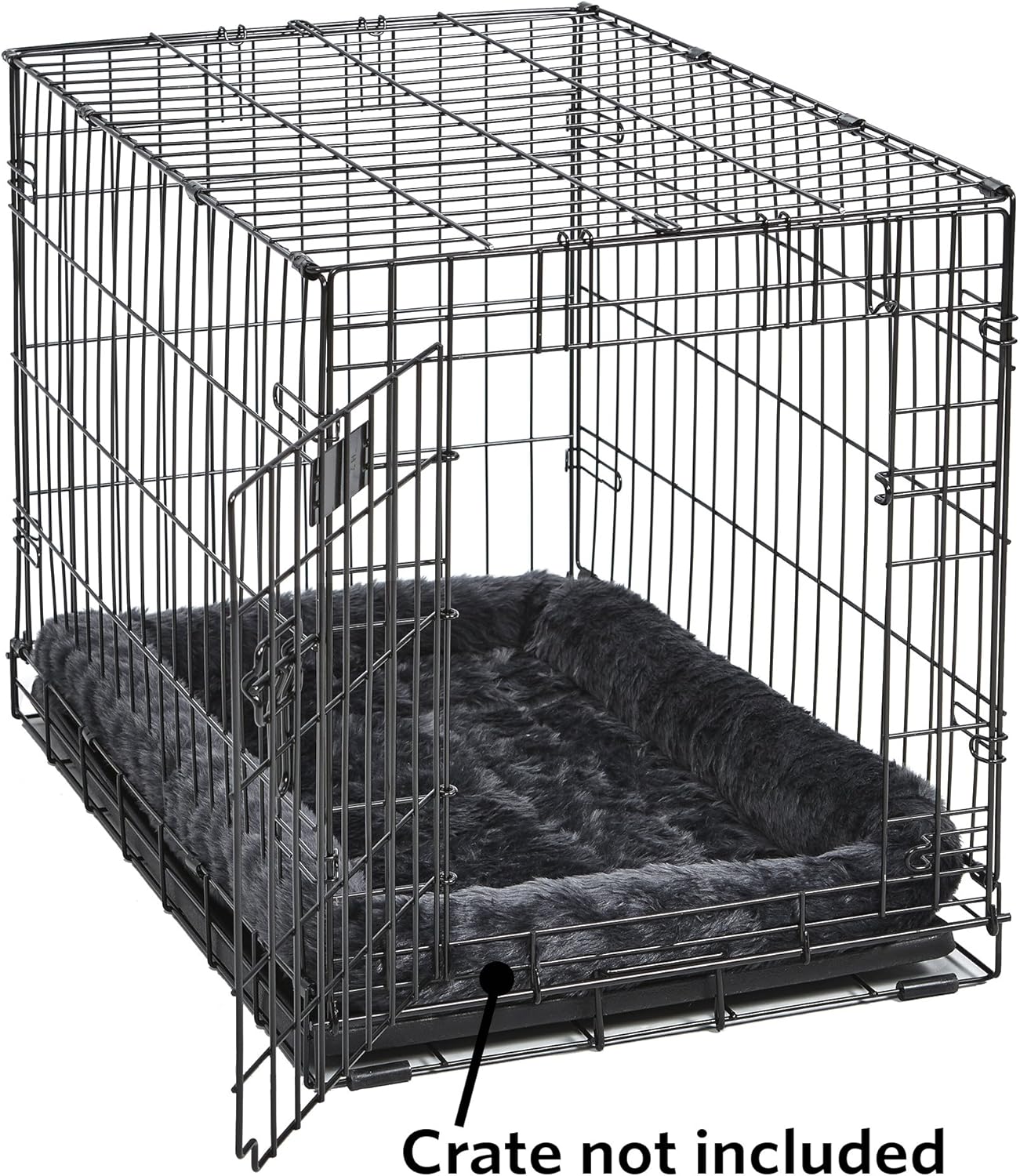 MidWest Homes for Pets QuietTime Dog Bed - White Fleece Bolster, Ultra-Soft and Machine Washable, Fits 24-Inch Crates and Carriers, for Small Breed Dogs