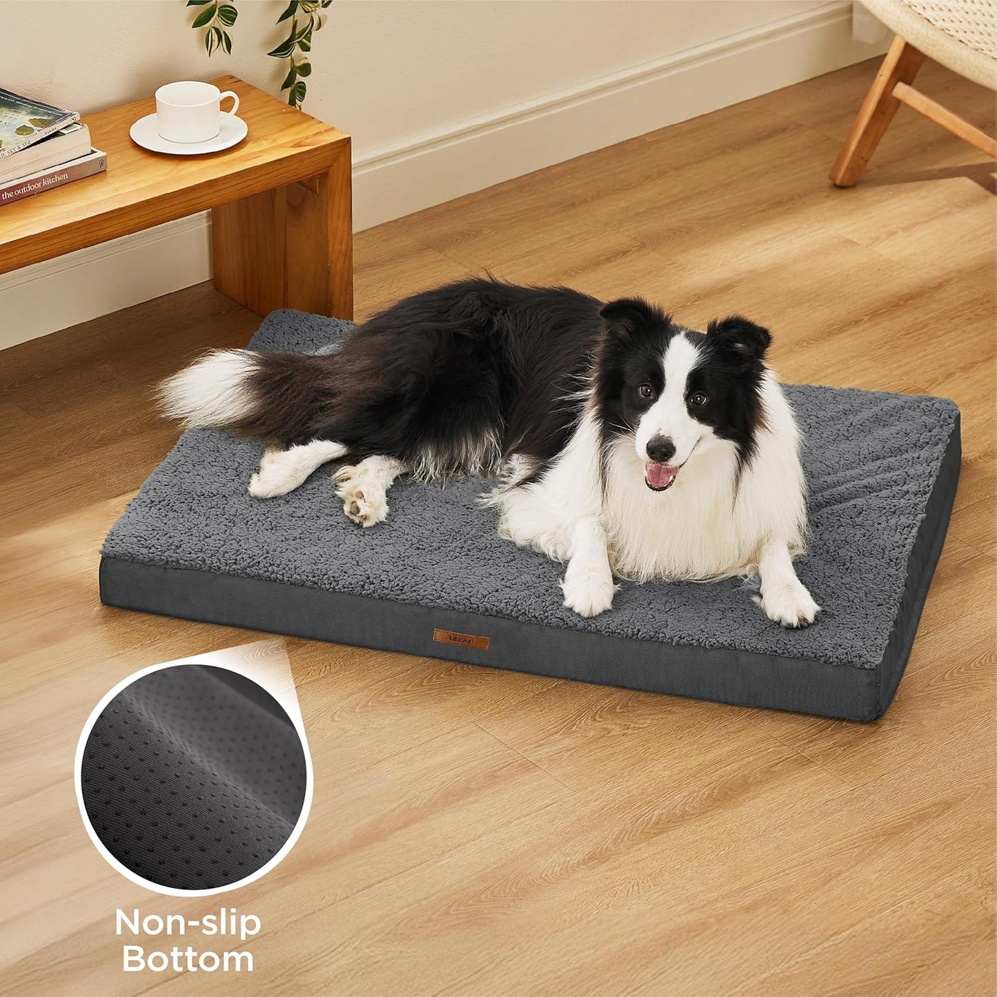 LE SURE Waterproof Dog Bed Cover Replacement Washable - Large Size for Pet Mat 36x27x3 Inches, Grey