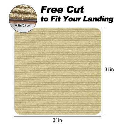 Stair Treads for Wooden Steps Carpet, Non-Slip Stair Runner Indoor Outdoor Stair Tread Mats Covers Pads, 19" x 31"Matching Landing Step Runner for Elders, Kids and Dogs (19" x 31", Black)