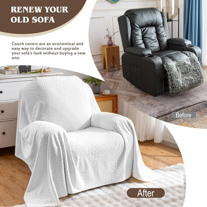 Waterproof Couch Cover, Reversible, Pet-Friendly, Washable and Anti-Slip Couch Covers for Sofa Protection with 3 Cushions, Sofa Slipcovers for Dogs and Cats (71×118in/Brown)