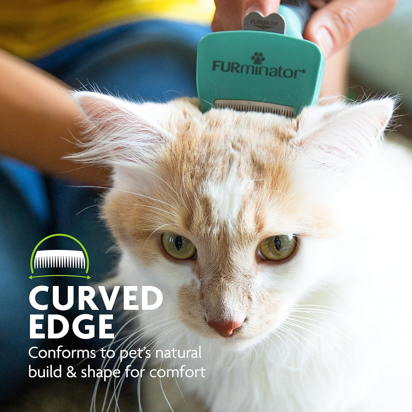 FURminator® deShedding Tool For Medium/Large Cats, Long Hair, Removes Loose Hair From Shedding