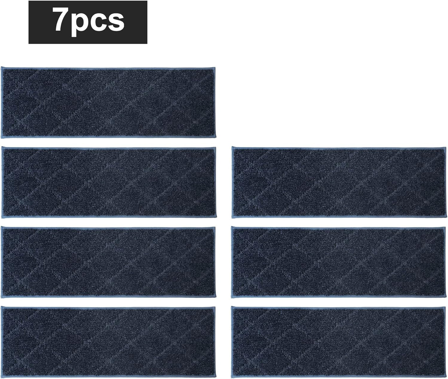 COSY HOMEER Edging Stair Treads Non-Slip Carpet Mat 28inX9in Indoor Stair Runners for Wooden Steps, Edging Stair Rugs for Kids and Dogs, 100% Polyester TPE Backing (7pc, Beige)