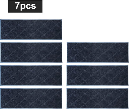 COSY HOMEER Edging Stair Treads Non-Slip Carpet Mat 28inX9in Indoor Stair Runners for Wooden Steps, Edging Stair Rugs for Kids and Dogs, 100% Polyester TPE Backing (7pc, Beige)