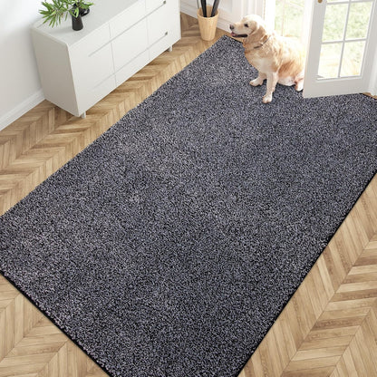 PURRUGS Dirt Trapping Door Mat 20" x 31.5", Non-Slip Machine Washable Entryway Rug, Dog Doormat, Indoor Front Door Mat, Super Absorbent Entry Rug for Muddy Shoes & Paws, Bluish Grey-Black