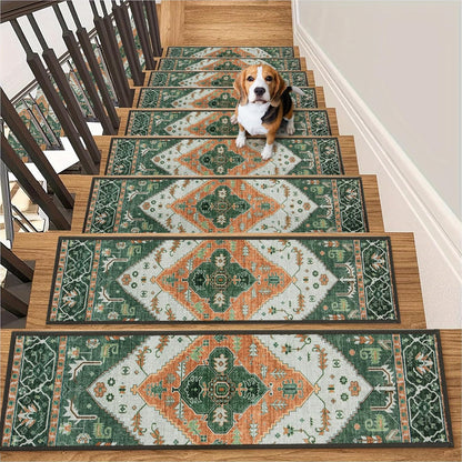 Lahome Stair Treads Non Slip 15 Pack 8" X 30" Stair Treads for Wooden Steps, Washable Self Adhesive Stair Runners Stain Resistant Stair Carpet, Edging Staircase for Kids Elders and Dogs Dorie, Taupe