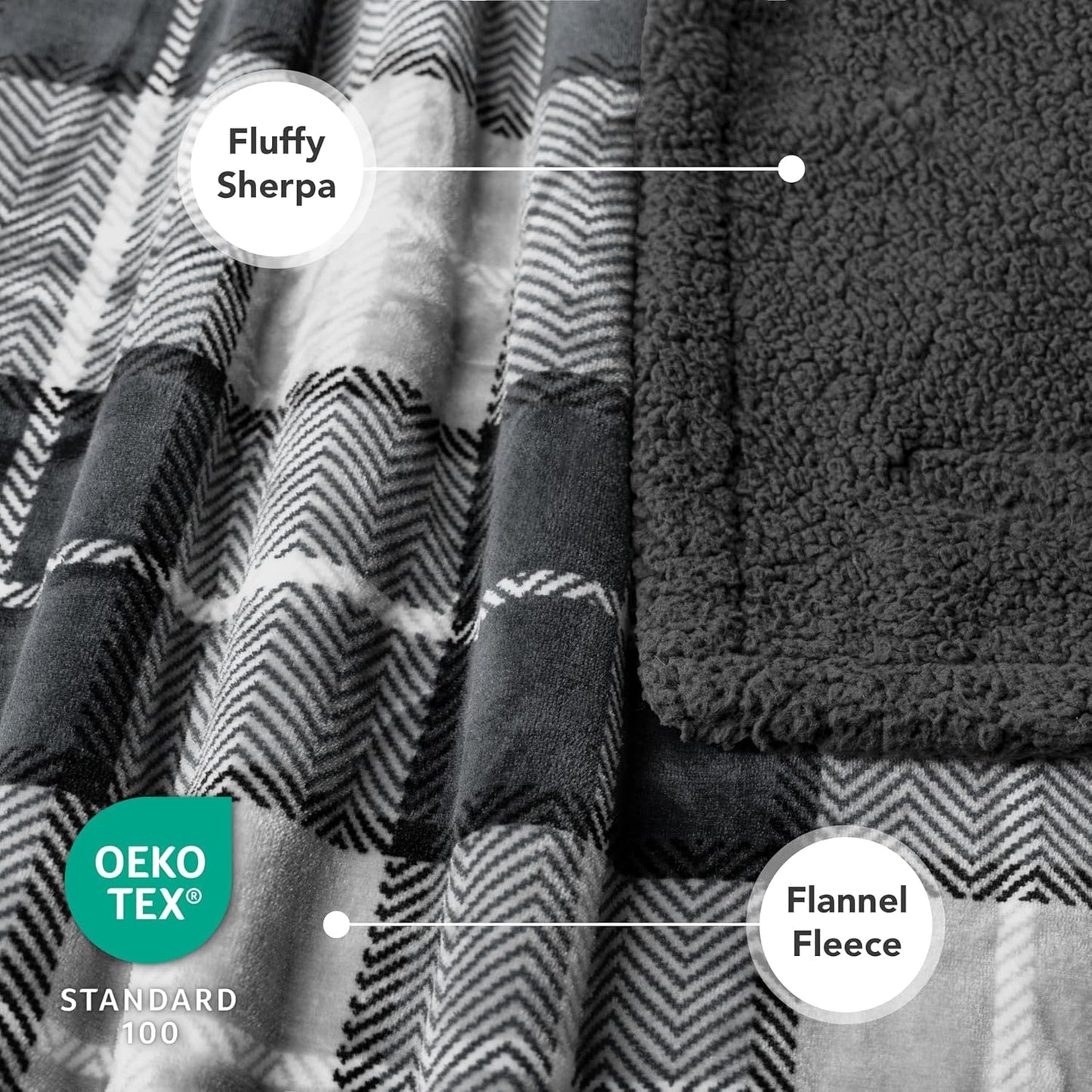 PetAmi Dog Blanket for Medium Large Dogs, Pet Bed Blanket Cat Puppy Kitten, Fleece Furniture Couch Cover Protector Sofa Car, Soft Sherpa Dog Throw Plush Reversible Washable, 40x60 Plaid Dark Gray