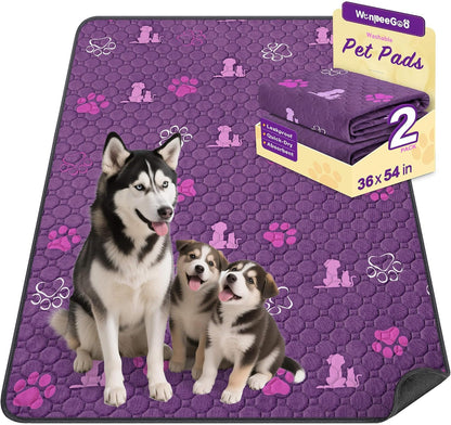 WanpeeGoo Washable Pee Pads for Dogs, 4 Pack Absorbent Reusable Training Dog Pads Pet Puppy Pads, Non-Slip Potty Pads for Whelping, Playpen, Crate, Bed, Grey 18"x24"