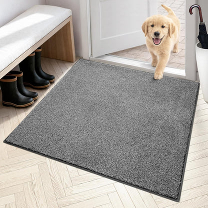 PURRUGS Dirt Trapping Door Mat 20" x 31.5", Non-Slip Machine Washable Entryway Rug, Dog Doormat, Indoor Front Door Mat, Super Absorbent Entry Rug for Muddy Shoes & Paws, Bluish Grey-Black