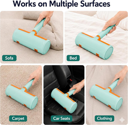 Pet Hair Remover for Couch & Furniture, Reusable Lint Roller for Dog & Cat Hair, Self Cleaning Fur Remover, Carpet & Car Hair Remover Tool