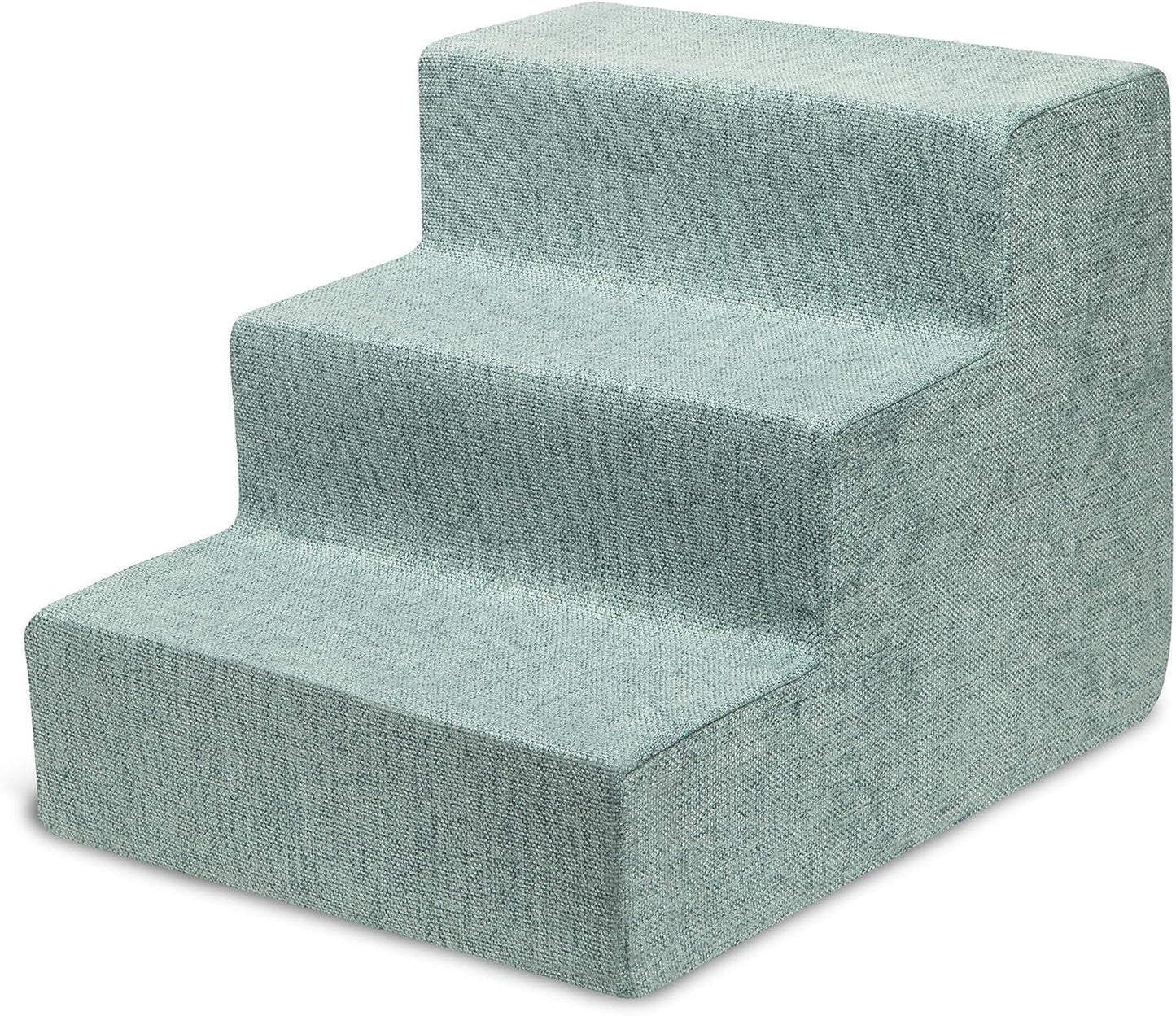 Best Pet Supplies Dog Stairs & Steps - Foam Steps for Small Dogs & Cats, Non-Slip Indoor Balanced Pet Step Support, Dog Ramp, No Assembly, Ash Gray Linen, 2-Step (12-inch Height)