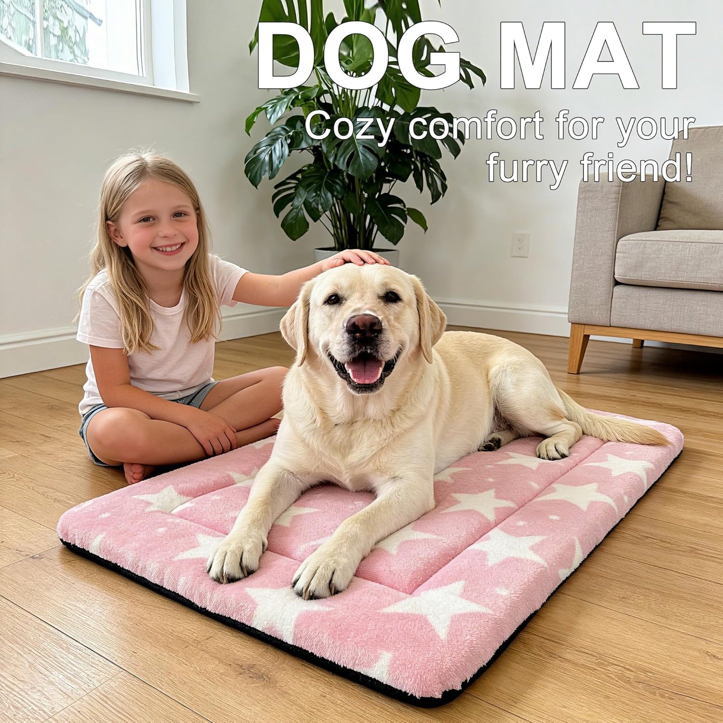Dog Bed Mat – Soft & Comfortable Dog Kennel Pad for Crate – Durable Crate Bed & Mat for Dogs & Cats – Ideal for Crate, Kennel, and Home Use