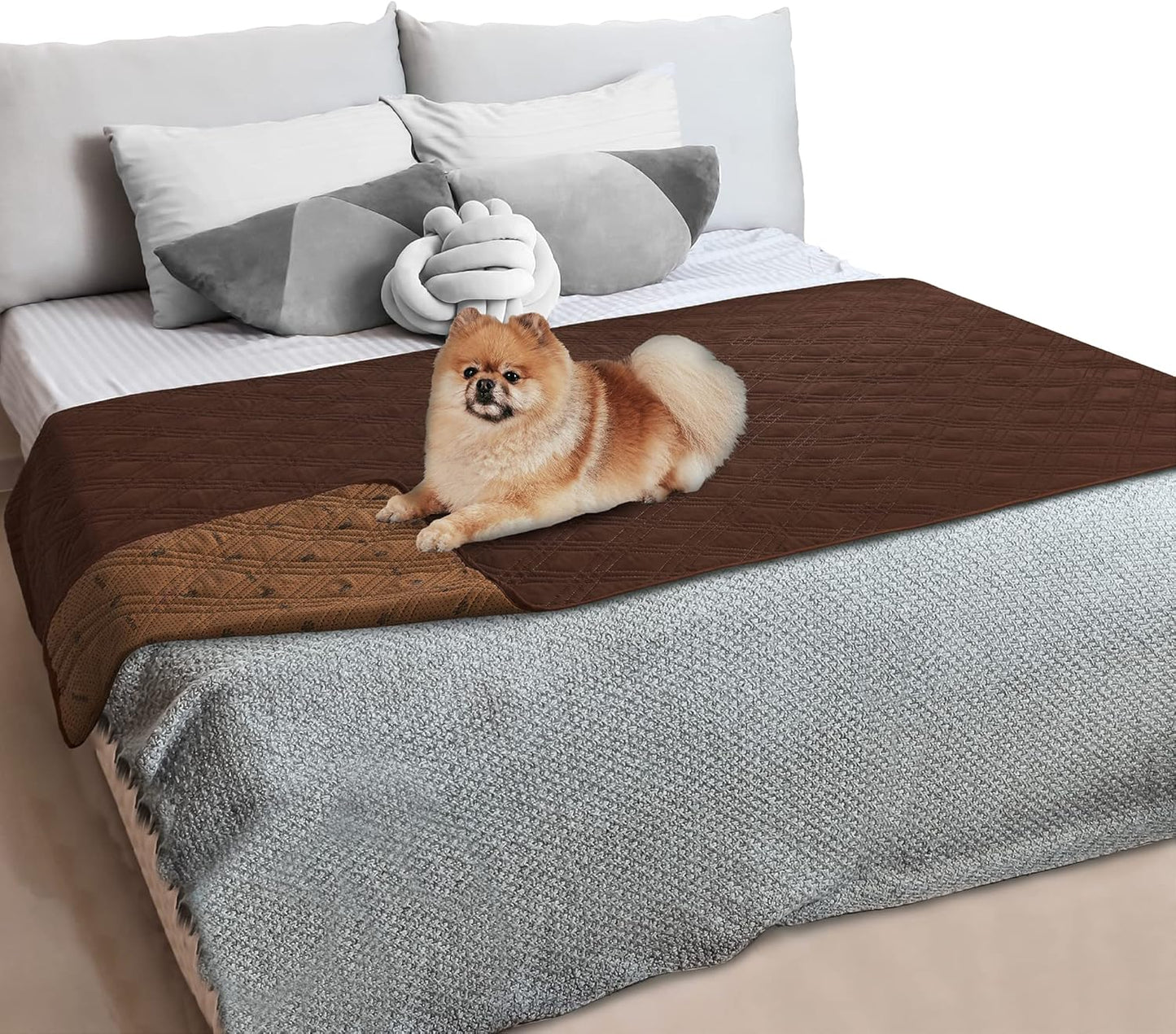 PetAmi Waterproof Couch Cover for Dogs, Reversible Furniture Cover Sofa Protector for Pet Cat Bed, Washable Blanket Dog Cover for Couch Seat, 52x82 Gray