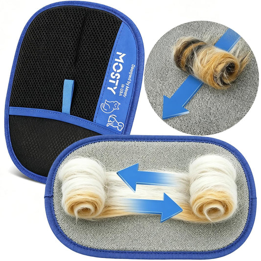 MOSTY Pet Hair Removal Glove | Reusable Cat & Dog Furaway Magic Glove for Sofa, Furniture, Couch, Carpet, Laundry, Car Seat | Double Sided Pet Deshedding Glove | Quick Cleaning Fur Remover Tool 1PCS