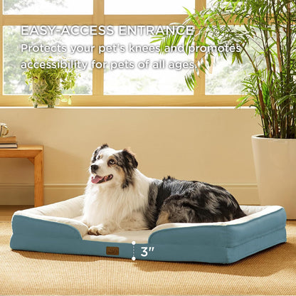 Bedsure Orthopedic Dog Bed Medium Size Dogs - Washable Small Medium Dog Cat Bed Waterproof, Comfort Cats Couch Sofa with Washable Removable Cover, Pets Bed with Nonskid Bottom, Grey, 28"